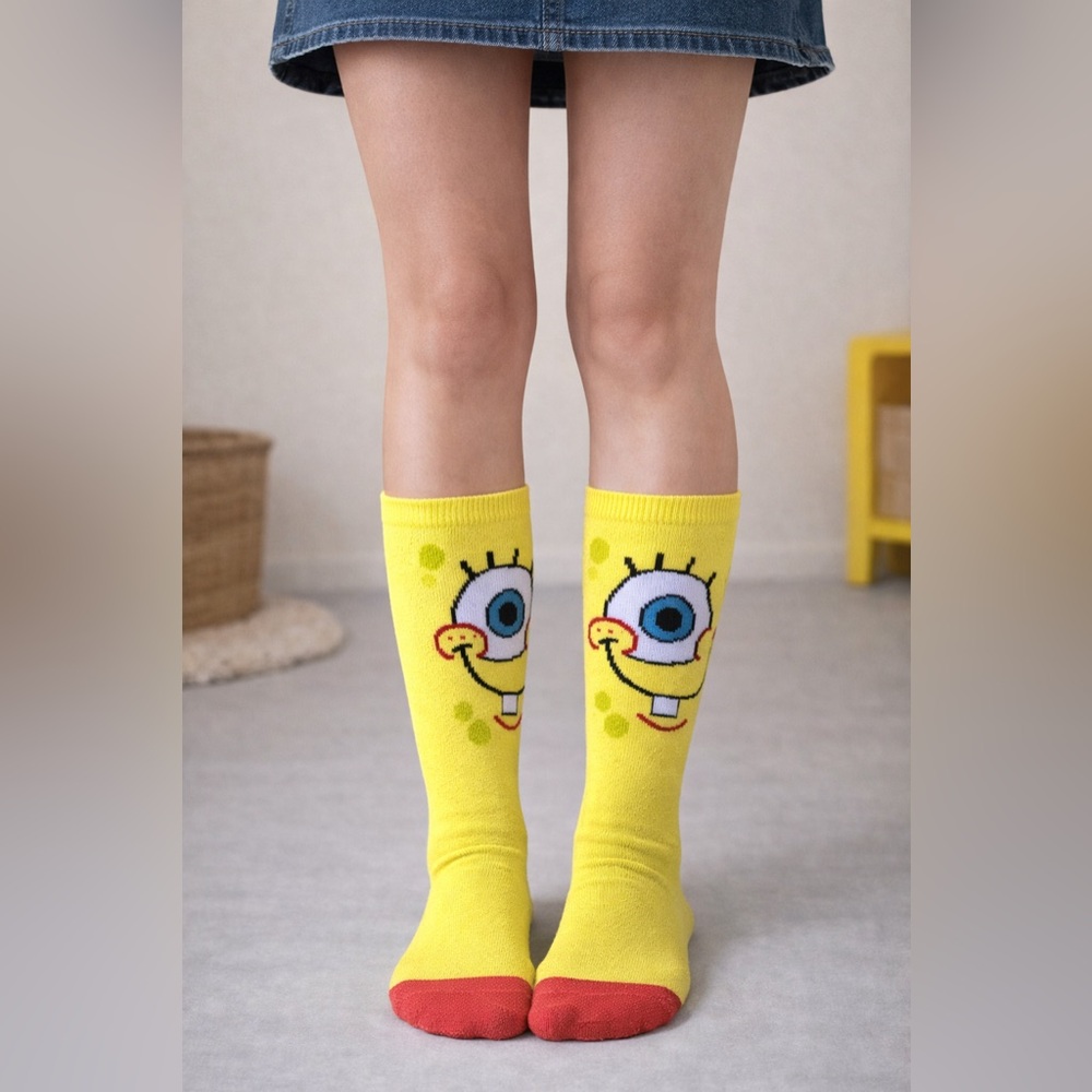 Nickelodeon Yellow and Red SpongeBob Socks